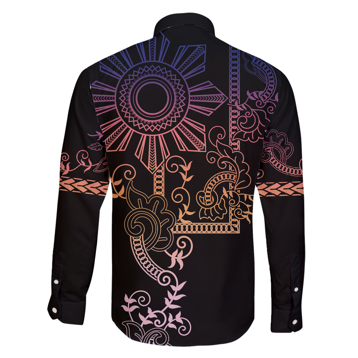 Filipino Sun Tribal Tattoo Family Matching Puletasi and Hawaiian Shirt Philippines Inspired Barong Pink Art LT9 - Polynesian Pride
