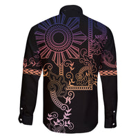 Filipino Sun Tribal Tattoo Family Matching Puletasi and Hawaiian Shirt Philippines Inspired Barong Pink Art LT9 - Polynesian Pride