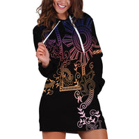 Filipino Sun Tribal Tattoo Hoodie Dress Philippines Inspired Barong Pink Art LT9 Pink - Polynesian Pride