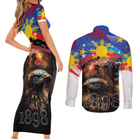 Philippines Lion and Eagle 1898 Couples Matching Short Sleeve Bodycon Dress and Long Sleeve Button Shirt Pilipinas Maligayang Araw ng Kalayaan LT9 - Polynesian Pride