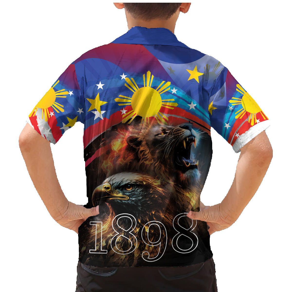 Philippines Lion and Eagle 1898 Family Matching Mermaid Dress and Hawaiian Shirt Pilipinas Maligayang Araw ng Kalayaan LT9 - Polynesian Pride