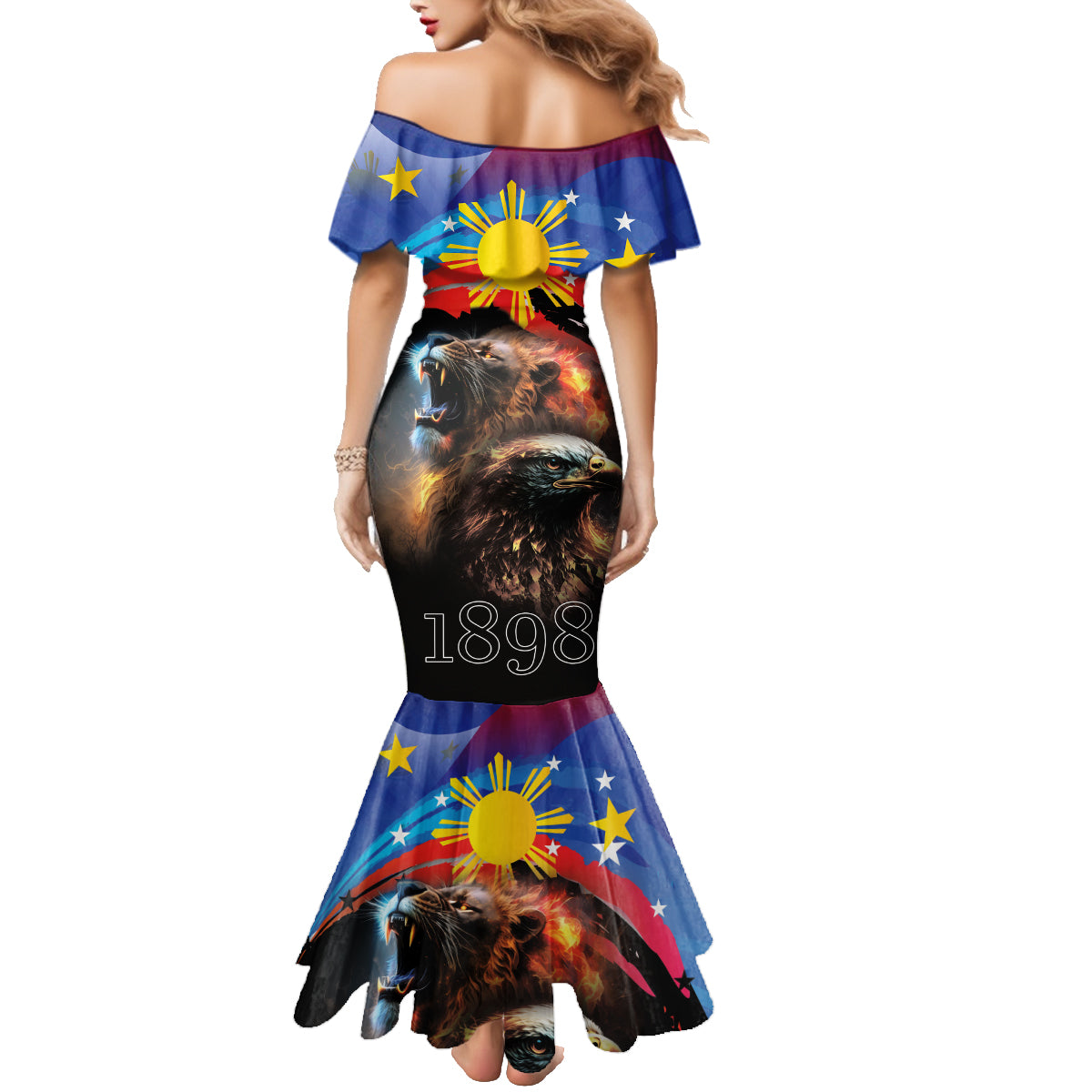 Philippines Lion and Eagle 1898 Family Matching Mermaid Dress and Hawaiian Shirt Pilipinas Maligayang Araw ng Kalayaan LT9 - Polynesian Pride