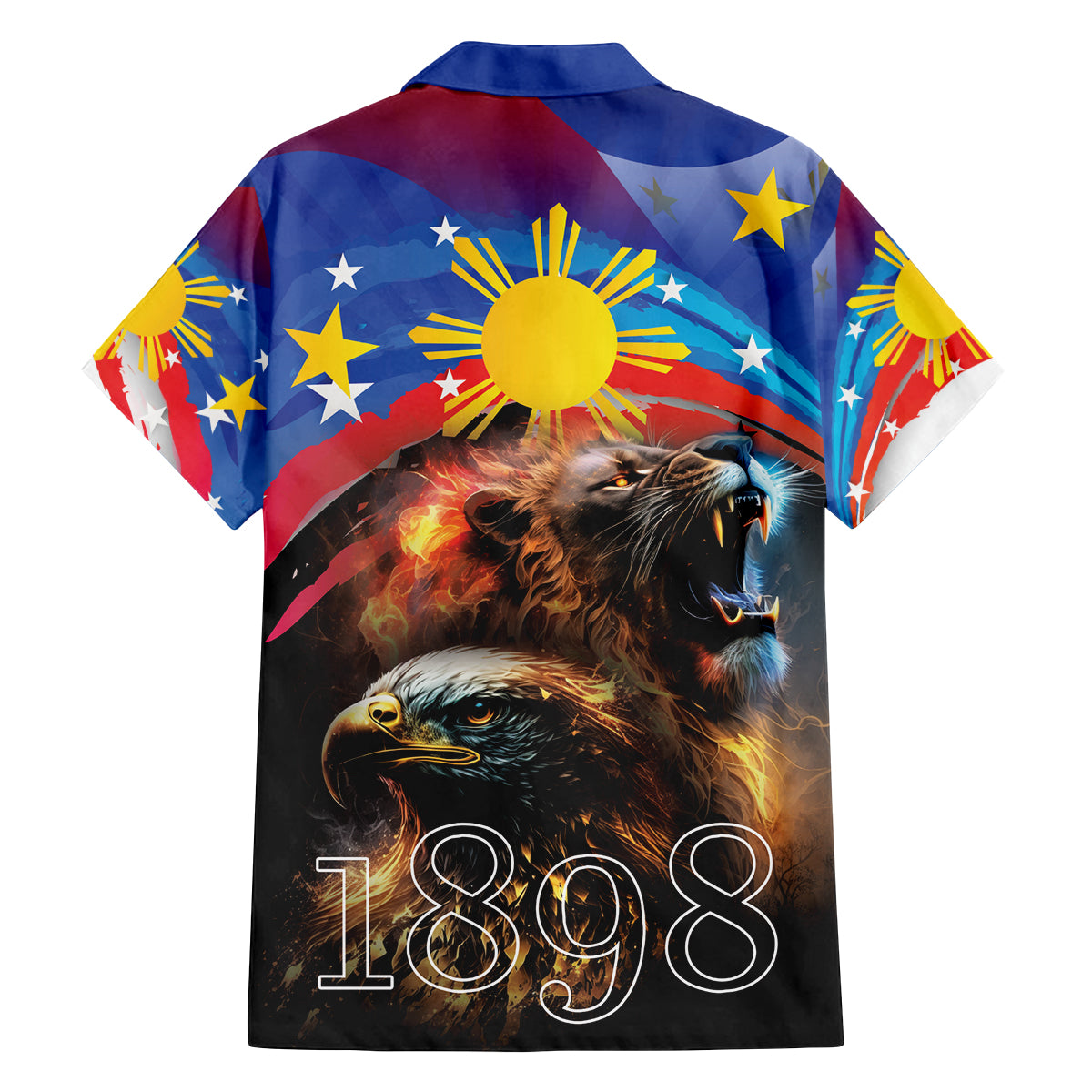 Philippines Lion and Eagle 1898 Family Matching Off The Shoulder Long Sleeve Dress and Hawaiian Shirt Pilipinas Maligayang Araw ng Kalayaan LT9 - Polynesian Pride