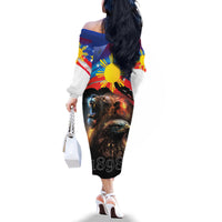 Philippines Lion and Eagle 1898 Family Matching Off The Shoulder Long Sleeve Dress and Hawaiian Shirt Pilipinas Maligayang Araw ng Kalayaan LT9 - Polynesian Pride