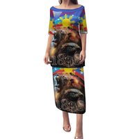 Philippines Lion and Eagle 1898 Family Matching Puletasi and Hawaiian Shirt Pilipinas Maligayang Araw ng Kalayaan LT9 Mom's Dress Black - Polynesian Pride