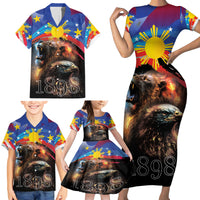 Philippines Lion and Eagle 1898 Family Matching Short Sleeve Bodycon Dress and Hawaiian Shirt Pilipinas Maligayang Araw ng Kalayaan LT9 - Polynesian Pride
