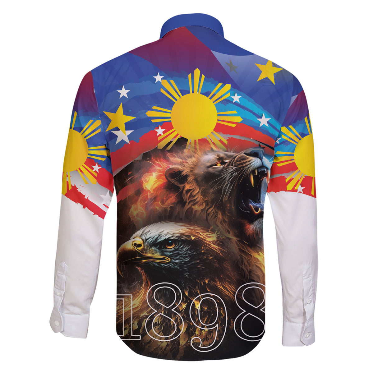 Philippines Lion and Eagle 1898 Family Matching Short Sleeve Bodycon Dress and Hawaiian Shirt Pilipinas Maligayang Araw ng Kalayaan LT9 - Polynesian Pride