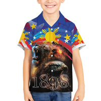 Philippines Lion and Eagle 1898 Family Matching Summer Maxi Dress and Hawaiian Shirt Pilipinas Maligayang Araw ng Kalayaan LT9 Son's Shirt Black - Polynesian Pride