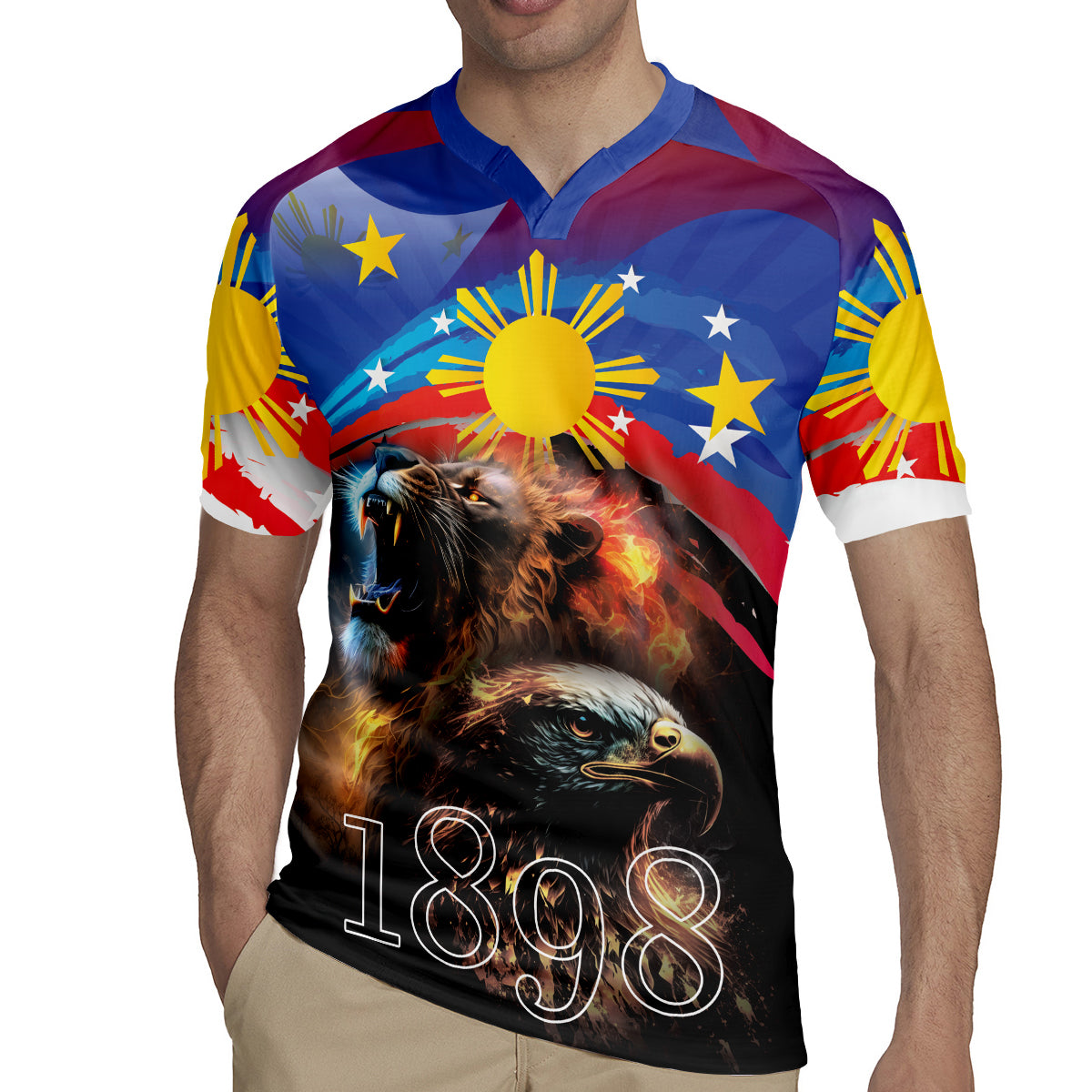 Philippines Lion and Eagle 1898 Rugby Jersey Pilipinas Maligayang Araw ng Kalayaan