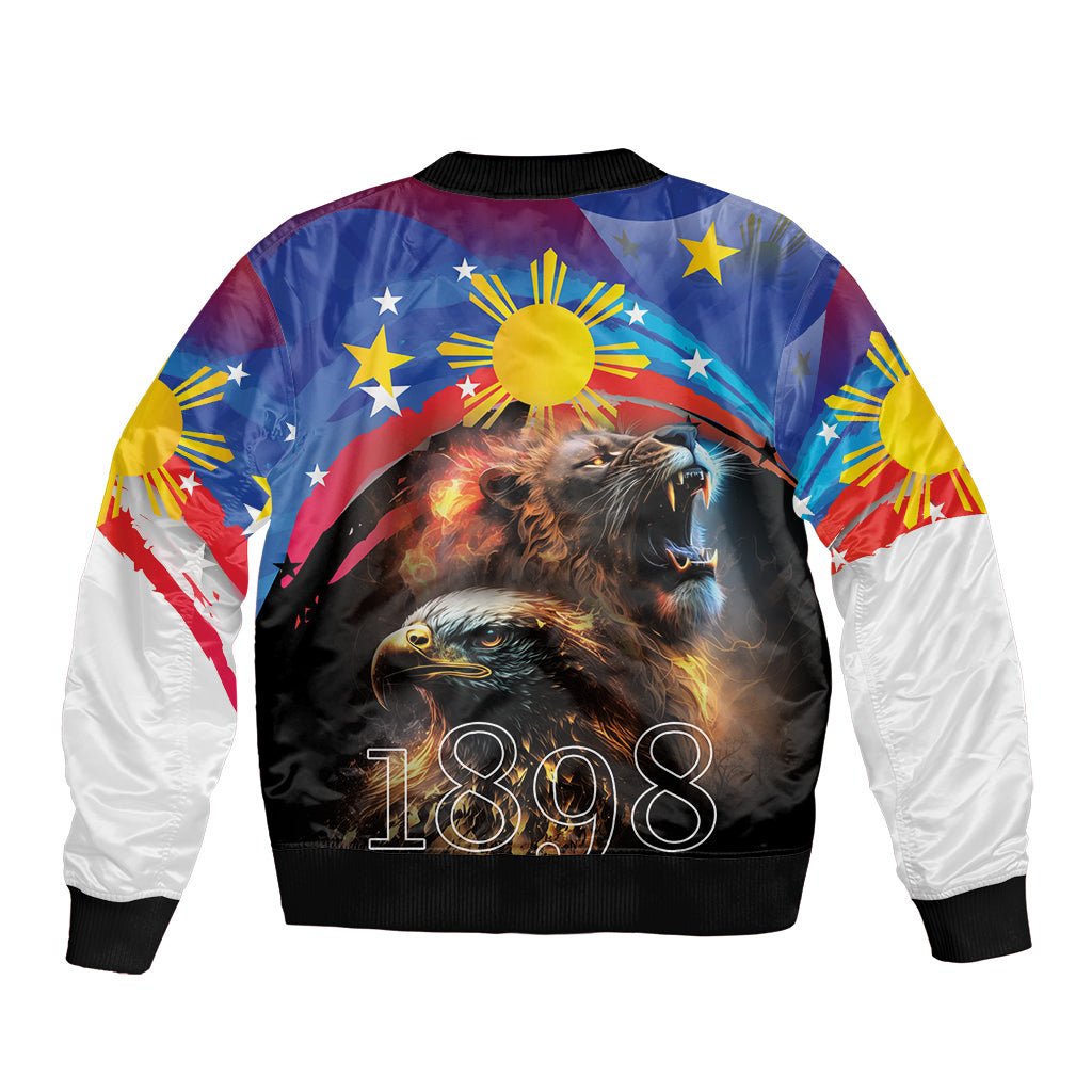 Philippines Lion and Eagle 1898 Sleeve Zip Bomber Jacket Pilipinas Maligayang Araw ng Kalayaan