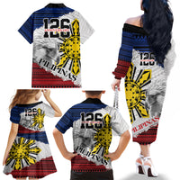 Philippines 126th Independence Day Family Matching Off The Shoulder Long Sleeve Dress and Hawaiian Shirt Pilipinas Hunyo 12 Maligayang Araw ng Kalayaan LT9 - Polynesian Pride