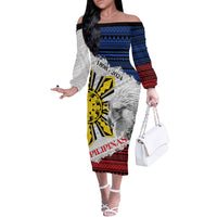 Philippines 126th Independence Day Off The Shoulder Long Sleeve Dress Pilipinas Hunyo 12 Maligayang Araw ng Kalayaan