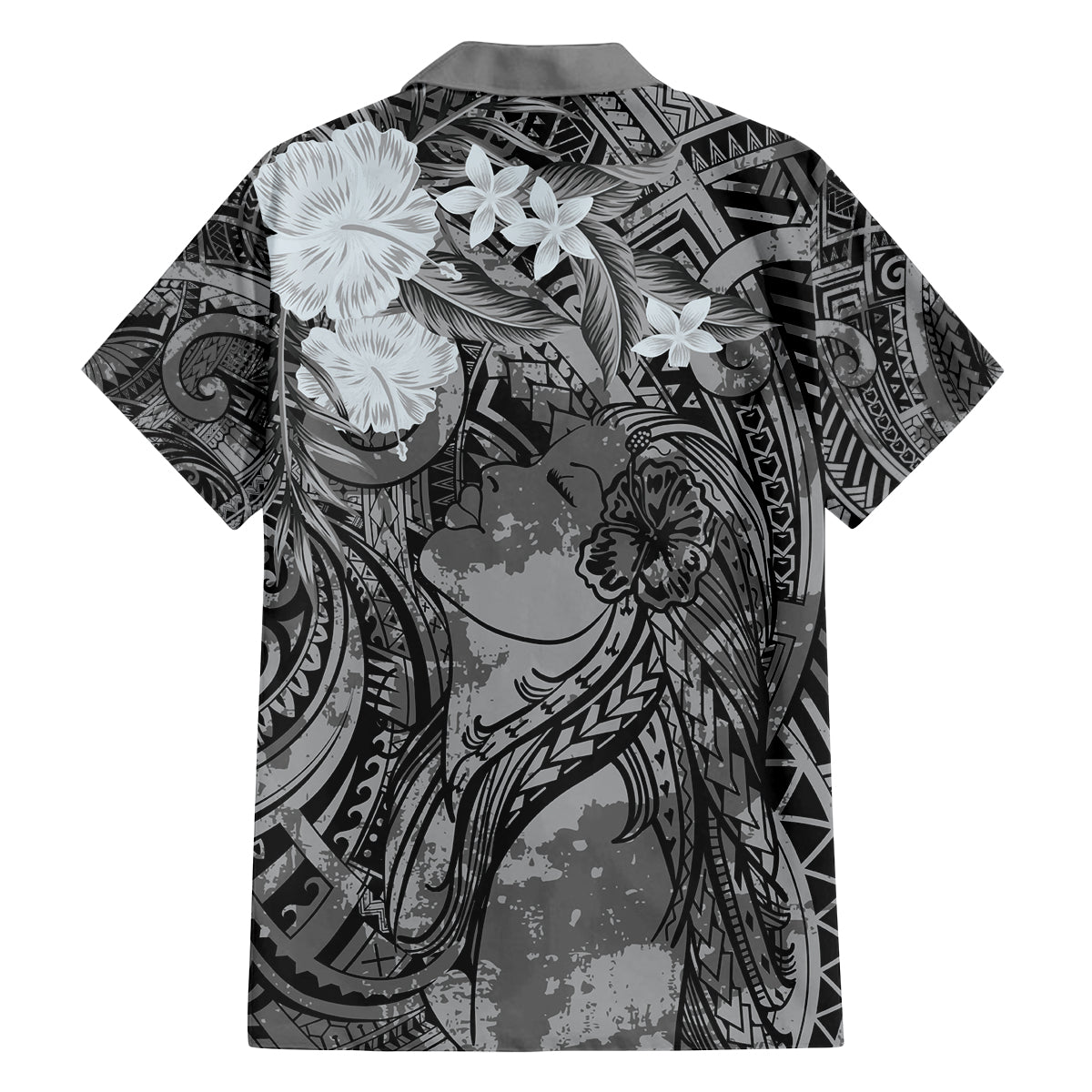 Pacific Beauty Girl Family Matching Puletasi and Hawaiian Shirt Black Polyneisan Tribal Vintage Motif LT9 - Polynesian Pride