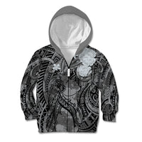 Pacific Beauty Girl Kid Hoodie Black Polyneisan Tribal Vintage Motif