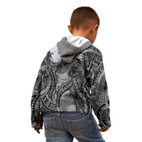 Pacific Beauty Girl Kid Hoodie Black Polyneisan Tribal Vintage Motif