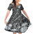 Pacific Beauty Girl Kid Short Sleeve Dress Black Polyneisan Tribal Vintage Motif