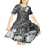Pacific Beauty Girl Kid Short Sleeve Dress Black Polyneisan Tribal Vintage Motif