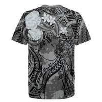 Pacific Beauty Girl Rugby Jersey Black Polyneisan Tribal Vintage Motif