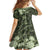 Pacific Beauty Girl Kid Short Sleeve Dress Green Polyneisan Tribal Vintage Motif