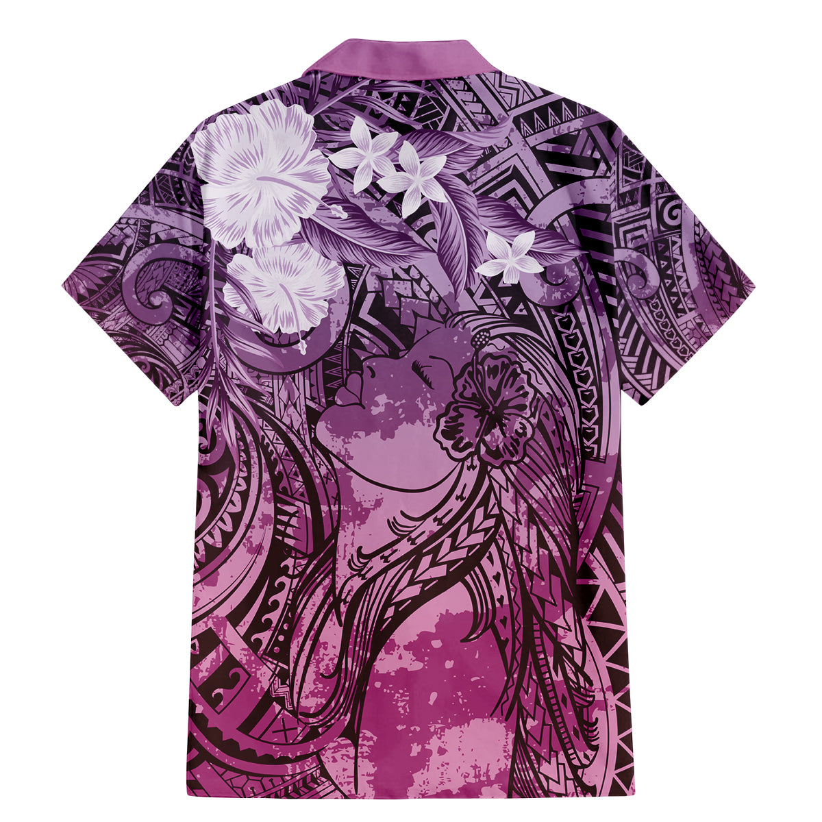 Pacific Beauty Girl Family Matching Mermaid Dress and Hawaiian Shirt Pink Polyneisan Tribal Vintage Motif LT9 - Polynesian Pride