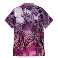 Pacific Beauty Girl Family Matching Mermaid Dress and Hawaiian Shirt Pink Polyneisan Tribal Vintage Motif LT9 - Polynesian Pride