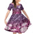 Pacific Beauty Girl Kid Short Sleeve Dress Pink Polyneisan Tribal Vintage Motif