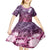 Pacific Beauty Girl Kid Short Sleeve Dress Pink Polyneisan Tribal Vintage Motif