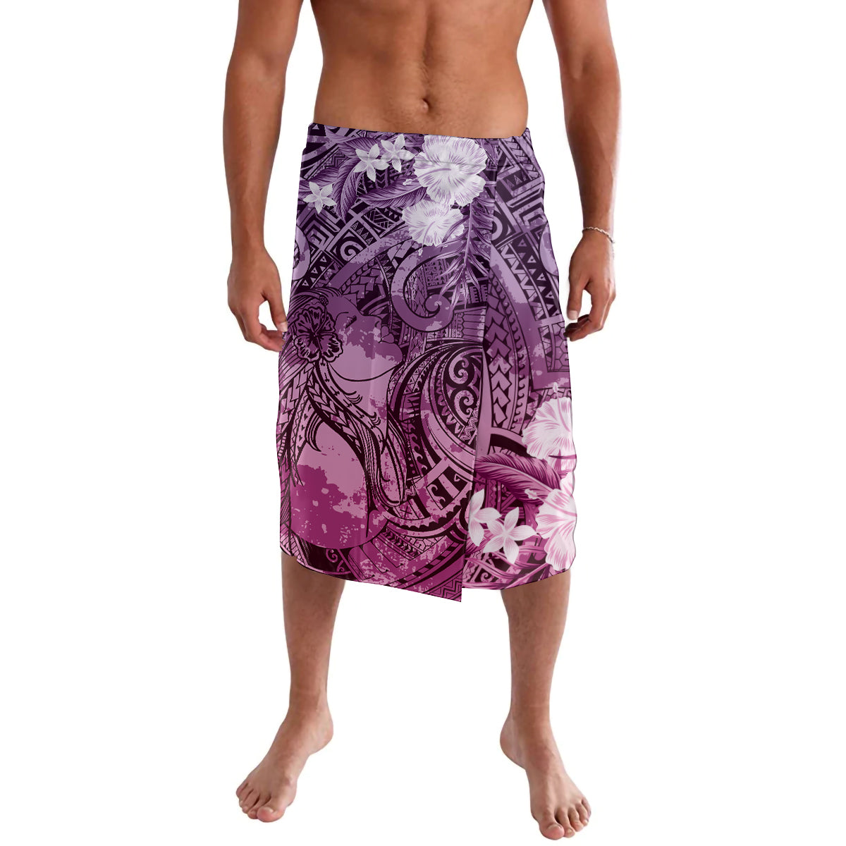 Pacific Beauty Girl Lavalava Pink Polyneisan Tribal Vintage Motif LT9 Pink - Polynesian Pride