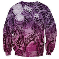 Pacific Beauty Girl Sweatshirt Pink Polyneisan Tribal Vintage Motif