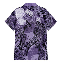 Pacific Beauty Girl Family Matching Mermaid Dress and Hawaiian Shirt Violet Polyneisan Tribal Vintage Motif LT9 - Polynesian Pride