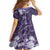 Pacific Beauty Girl Kid Short Sleeve Dress Violet Polyneisan Tribal Vintage Motif