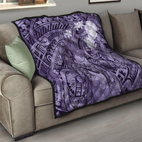 Pacific Beauty Girl Quilt Violet Polyneisan Tribal Vintage Motif LT9 - Polynesian Pride