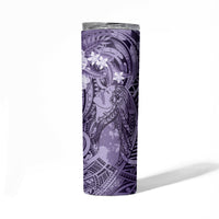 Pacific Beauty Girl Skinny Tumbler Violet Polyneisan Tribal Vintage Motif LT9 - Polynesian Pride