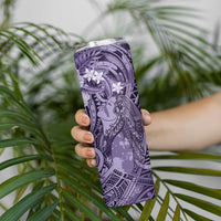 Pacific Beauty Girl Skinny Tumbler Violet Polyneisan Tribal Vintage Motif LT9 - Polynesian Pride