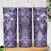 Pacific Beauty Girl Skinny Tumbler Violet Polyneisan Tribal Vintage Motif LT9 - Polynesian Pride