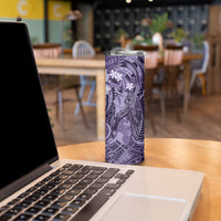 Pacific Beauty Girl Skinny Tumbler Violet Polyneisan Tribal Vintage Motif LT9 - Polynesian Pride