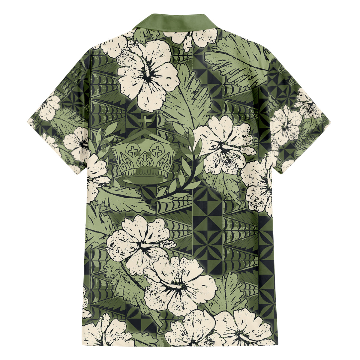 Tongan Kupesi Ngatu Hibiscus Vintage Motif Family Matching Off The Shoulder Long Sleeve Dress and Hawaiian Shirt LT9 - Polynesian Pride
