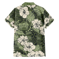 Tongan Kupesi Ngatu Hibiscus Vintage Motif Family Matching Off Shoulder Maxi Dress and Hawaiian Shirt LT9 - Polynesian Pride