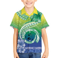 Malpampa Vanuatu Family Matching Off Shoulder Short Dress and Hawaiian Shirt Hibiscus Sand Drawing with Pacific Pattern