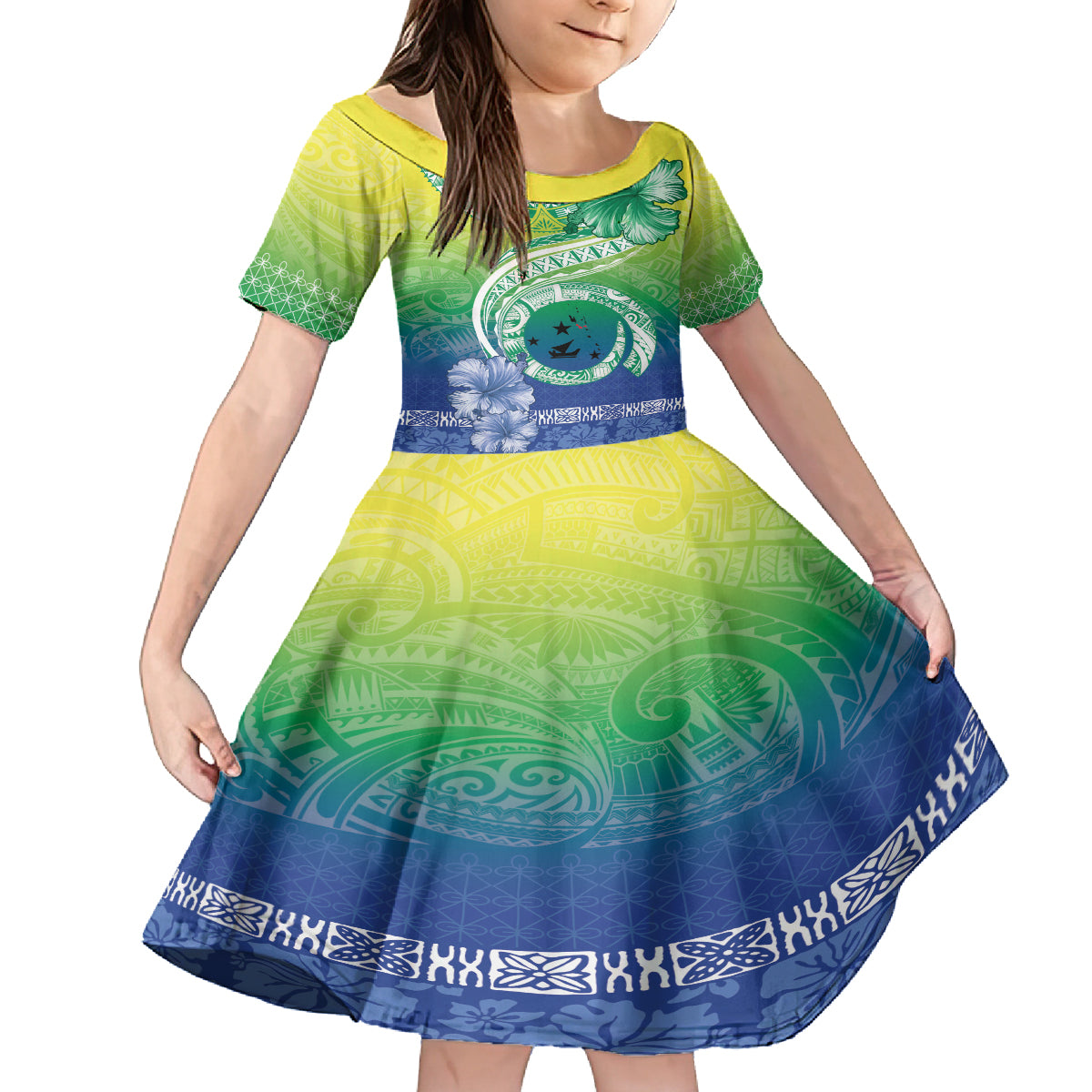 Malpampa Vanuatu Family Matching Tank Maxi Dress and Hawaiian Shirt Hibiscus Sand Drawing with Pacific Pattern