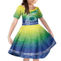 Malpampa Vanuatu Family Matching Tank Maxi Dress and Hawaiian Shirt Hibiscus Sand Drawing with Pacific Pattern