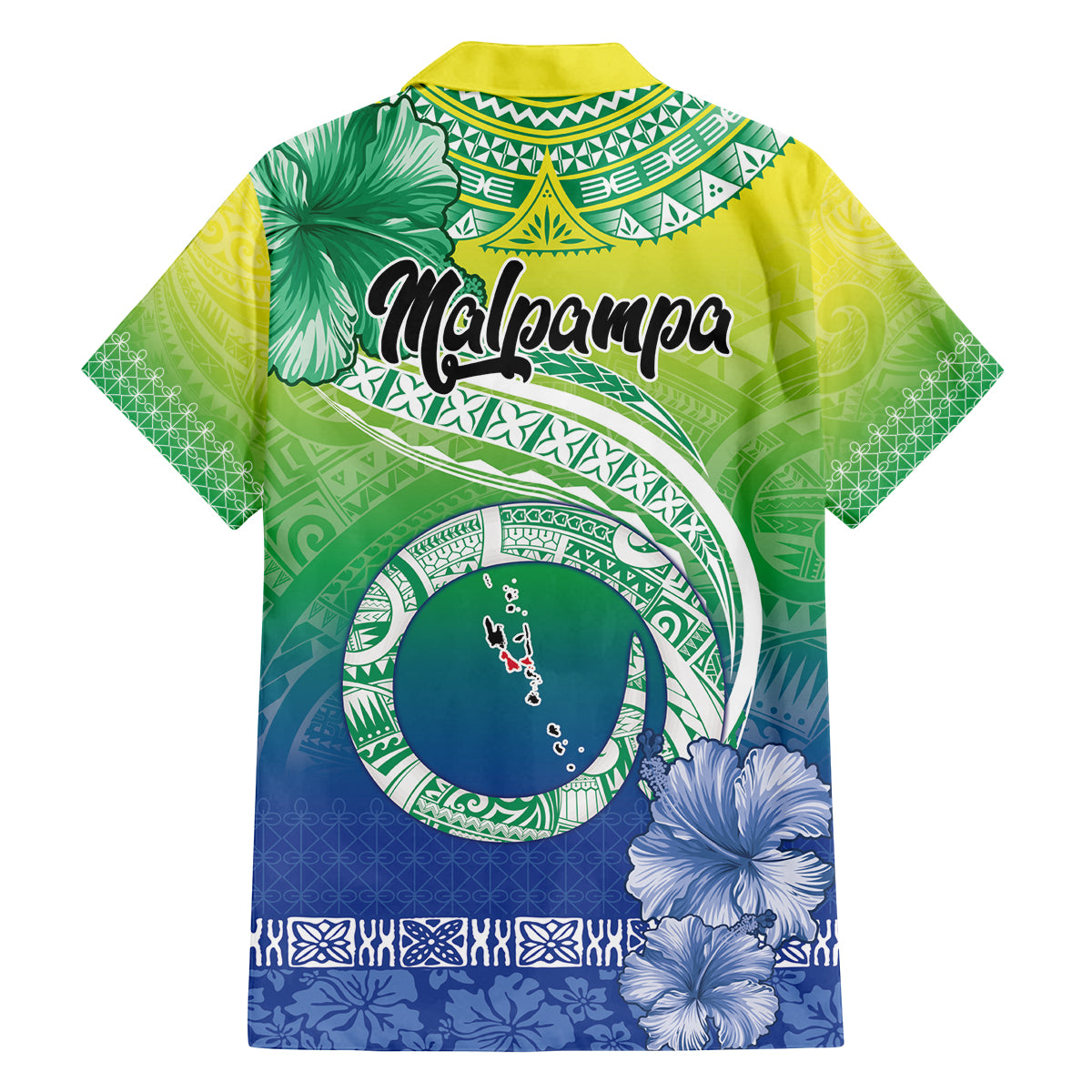 Malpampa Vanuatu Family Matching Tank Maxi Dress and Hawaiian Shirt Hibiscus Sand Drawing with Pacific Pattern
