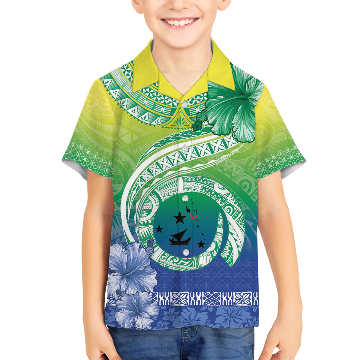 Malpampa Vanuatu Family Matching Tank Maxi Dress and Hawaiian Shirt Hibiscus Sand Drawing with Pacific Pattern