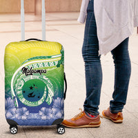 Malpampa Vanuatu Luggage Cover Hibiscus Sand Drawing with Pacific Pattern