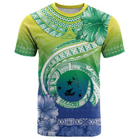 Malpampa Vanuatu T Shirt Hibiscus Sand Drawing with Pacific Pattern