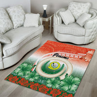 Penama Vanuatu Area Rug Hibiscus Sand Drawing with Pacific Pattern