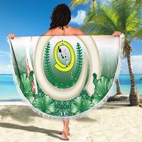 Penama Vanuatu Beach Blanket Hibiscus Sand Drawing with Pacific Pattern