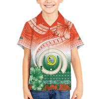 Penama Vanuatu Family Matching Long Sleeve Bodycon Dress and Hawaiian Shirt Hibiscus Sand Drawing with Pacific Pattern