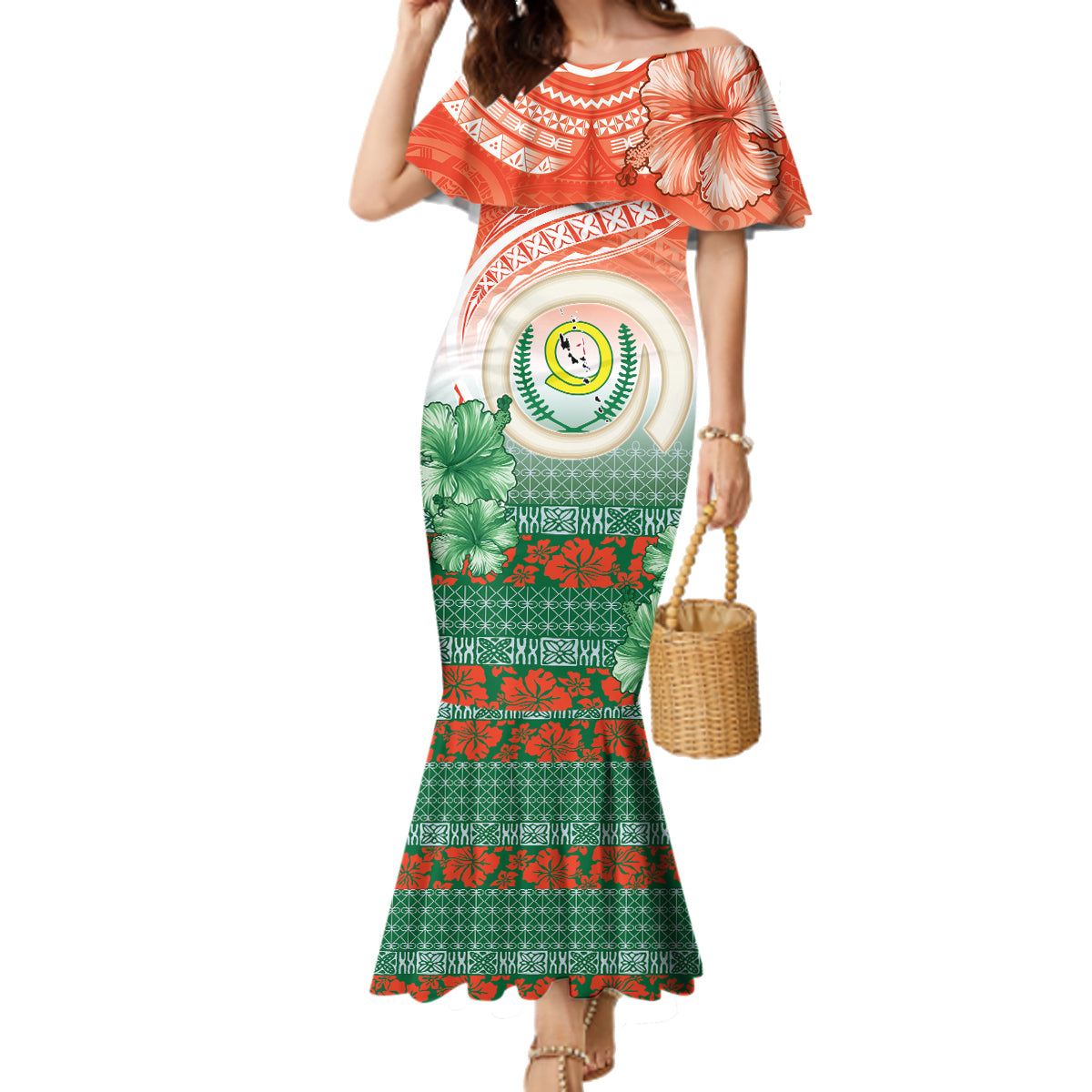 Penama Vanuatu Family Matching Mermaid Dress and Hawaiian Shirt Hibiscus Sand Drawing with Pacific Pattern