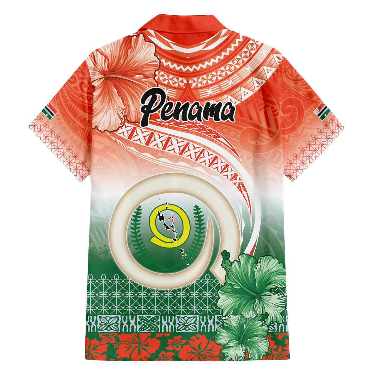 Penama Vanuatu Family Matching Off Shoulder Short Dress and Hawaiian Shirt Hibiscus Sand Drawing with Pacific Pattern